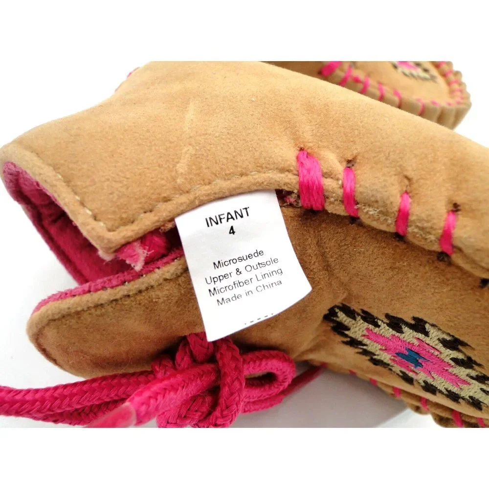 Blazin Roxx Toddler Baby Bucker Kendra Pink Moccasin Shoes Size‎ 4 Western